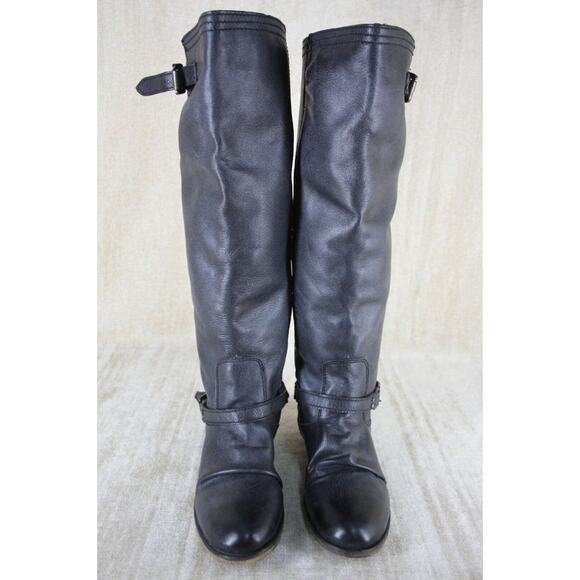 Steve Madden Rover Black Leather Over Knee Riding Boots Size 5.5 Low Heel $199 - Picture 6 of 10